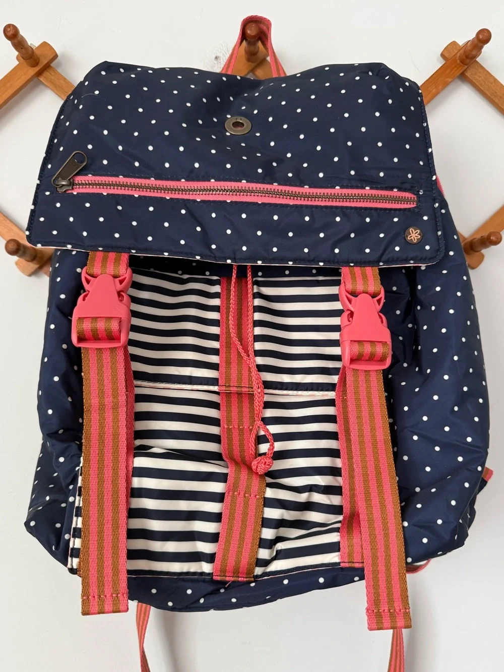 Matilda Jane 435 A+ Navy Blue & Pink gingham Backpack